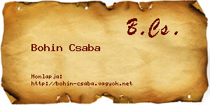 Bohin Csaba névjegykártya